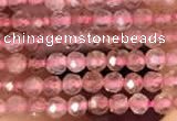 CTG2141 15 inches 2mm,3mm & 4mm faceted round strawberry quartz beads