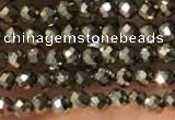 CTG2146 15 inches 2mm,3mm & 4mm faceted round pyrite gemstone beads