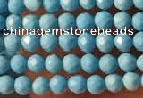 CTG2152 15 inches 2mm,3mm faceted round synthetic turquoise beads