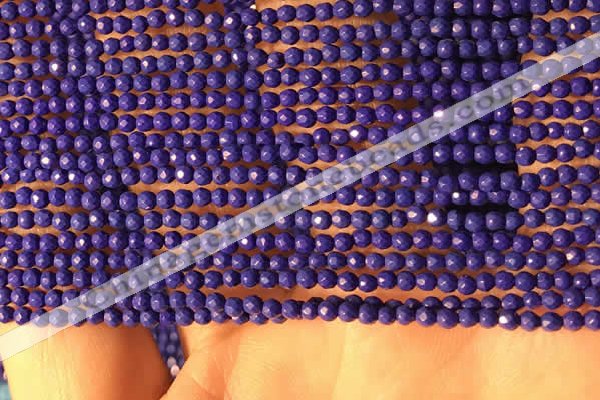 CTG2153 15 inches 2mm,3mm faceted round synthetic turquoise beads