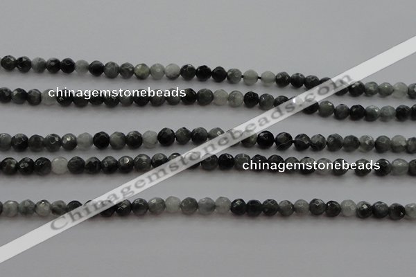 CTG216 15.5 inches 3mm faceted round tiny eagle eye jasper beads