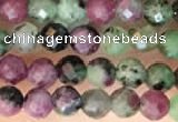 CTG2183 15 inches 2mm,3mm faceted round ruby zoisite beads