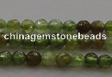 CTG219 15.5 inches 3mm faceted round tiny green garnet beads