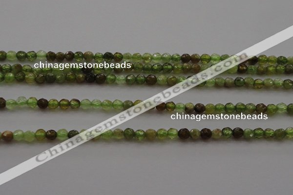 CTG219 15.5 inches 3mm faceted round tiny green garnet beads