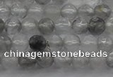 CTG220 15.5 inches 3mm faceted round tiny cloudy quartz beads