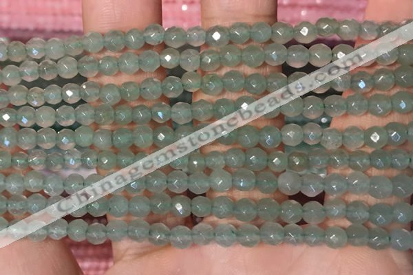 CTG2203 15 inches 2mm,3mm & 4mm faceted round green aventurine jade beads