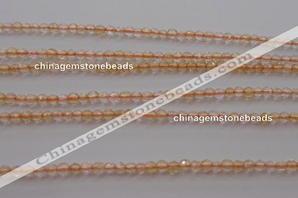 CTG221 15.5 inches 3mm faceted round tiny citrine beads