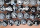 CTG2210 15 inches 2mm,3mm faceted round snowflake obsidian beads