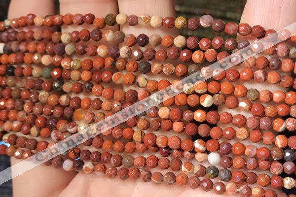 CTG2215 15 inches 2mm,3mm faceted round red jasper beads