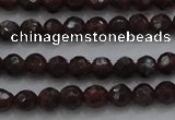 CTG222 15.5 inches 3mm faceted round tiny red garnet beads