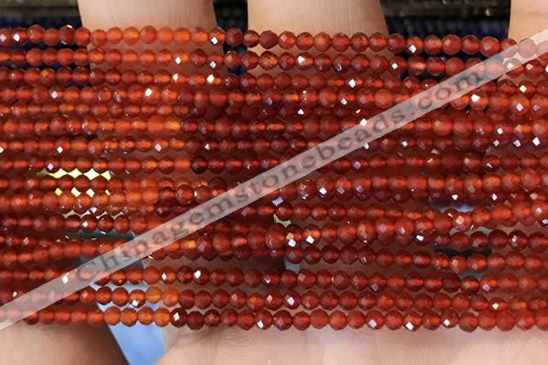 CTG2243 15 inches 2mm faceted round red agate beads