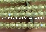 CTG2250 15 inches 2mm faceted round natural olive quartz beads