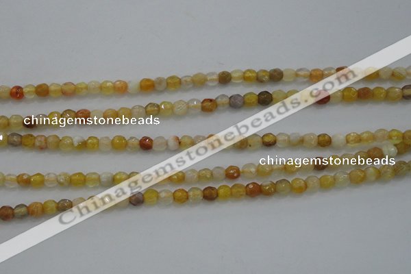 CTG226 15.5 inches 3mm faceted round tiny yellow botswana agate beads