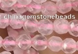 CTG2500 15.5 inches 4mm faceted round rose quartz beads