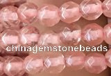 CTG2501 15.5 inches 4mm faceted round cherry quartz beads