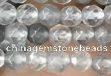 CTG2505 15.5 inches 4mm faceted round cloudy quartz beads