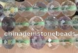 CTG2509 15.5 inches 4mm faceted round fluorite beads wholesale