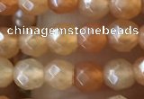 CTG2519 15.5 inches 4mm faceted round red aventurine beads