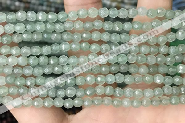 CTG2521 15.5 inches 4mm faceted round green aventurine beads