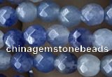 CTG2522 15.5 inches 4mm faceted round blue aventurine beads