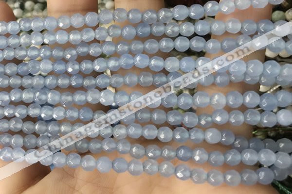 CTG2530 15.5 inches 4mm faceted round agate beads wholesale