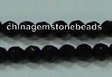 CTG30 15.5 inches 3mm faceted round black agate beads wholesale