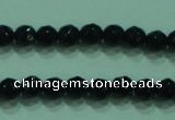 CTG31 15.5 inches 4mm faceted round black agate beads wholesale