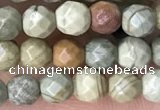 CTG3547 15.5 inches 4mm faceted round silver leaf jasper beads