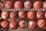 CTG3554 15.5 inches 4mm faceted round red jasper beads