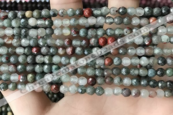 CTG3560 15.5 inches 4mm faceted round blood jasper beads