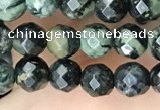 CTG3561 15.5 inches 4mm faceted round kambaba jasper beads