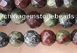 CTG3562 15.5 inches 4mm faceted round dragon blood jasper beads