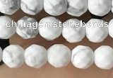 CTG3570 15.5 inches 4mm faceted round white howlite beads