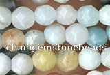 CTG3571 15.5 inches 4mm faceted round amazonite beads wholesale