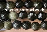 CTG3587 15.5 inches 4mm faceted round golden obsidian beads