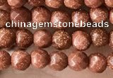 CTG3590 15.5 inches 4mm faceted round goldstone beads wholesale