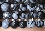 CTG3595 15.5 inches 4mm faceted round snowflake obsidian beads