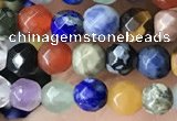 CTG3596 15.5 inches 4mm faceted round mixed gemstone beads