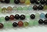 CTG38 15.5 inches 2mm round tiny multi-color agate beads wholesale