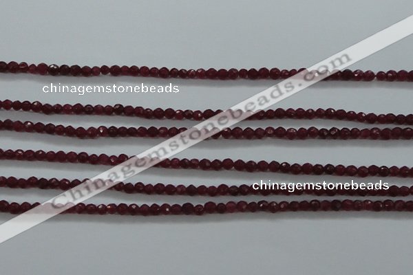 CTG405 15.5 inches 2mm faceted round tiny dyed candy jade beads