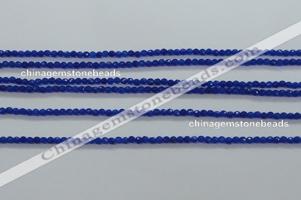 CTG412 15.5 inches 2mm faceted round tiny dyed candy jade beads