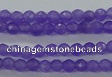 CTG421 15.5 inches 3mm faceted round tiny dyed candy jade beads