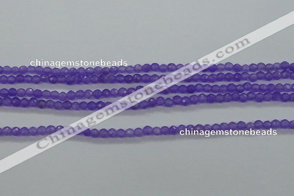 CTG421 15.5 inches 3mm faceted round tiny dyed candy jade beads