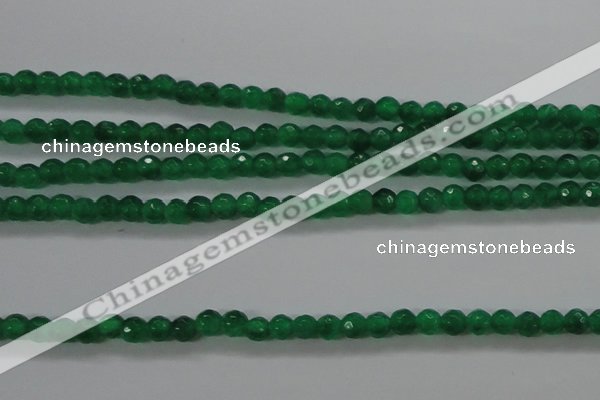 CTG422 15.5 inches 3mm faceted round tiny dyed candy jade beads