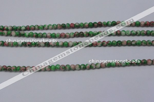 CTG451 15.5 inches 3mm round tiny dyed rain flower stone beads