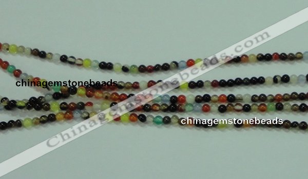 CTG50 15.5 inches 2mm round tiny multi-color agate beads wholesale