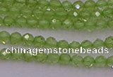 CTG500 15.5 inches 2mm faceted round tiny peridot gemstone beads