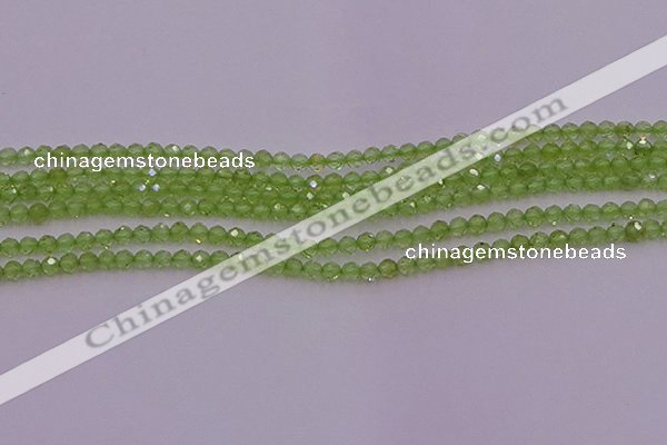 CTG500 15.5 inches 2mm faceted round tiny peridot gemstone beads