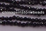 CTG501 15.5 inches 2mm faceted round tiny black spinel beads