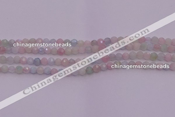 CTG505 15.5 inches 4mm faceted round tiny morganite beads